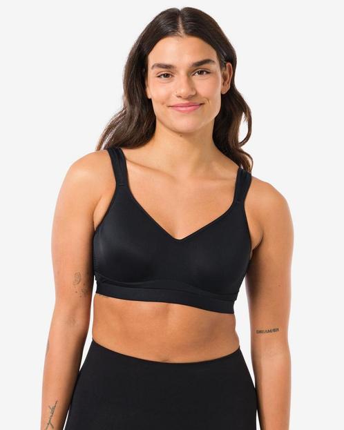 HEMA Voorgevormde sportbh heavy support met beugel B-F zwart, Kleding | Dames, Ondergoed en Lingerie, Verzenden