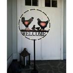 Solar Tuinsteker Welcome - 75 cm (tuinverlichting), Zonne-energie, Staal, Verzenden, Minder dan 50 watt