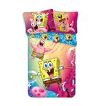 SpongeBob kinderdekbedovertrek Fun - katoen - 140x200 + 70x9, Nieuw, Verzenden