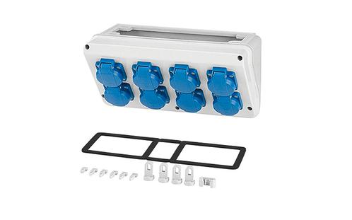 Hensel MI Aansluitdoos 8x16A 2P PE 230V Schuko 300mm - Mi CB, Doe-het-zelf en Verbouw, Elektra en Kabels, Overige typen, Nieuw