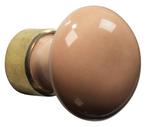 Meubelknop Paddenstoel porselein 30mm messing ongelakt/zalm, Verzenden, Nieuw
