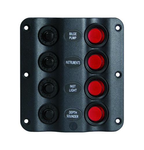 Schakelpaneel Wave 4 Schakelaars 12V, Watersport en Boten, Navigatiemiddelen en Scheepselektronica, Nieuw, Ophalen of Verzenden