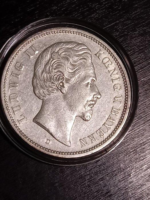 Duitsland, keizerrijk Ludwig II von Bayern. 5 Mark 1875, Postzegels en Munten, Munten | Europa | Niet-Euromunten
