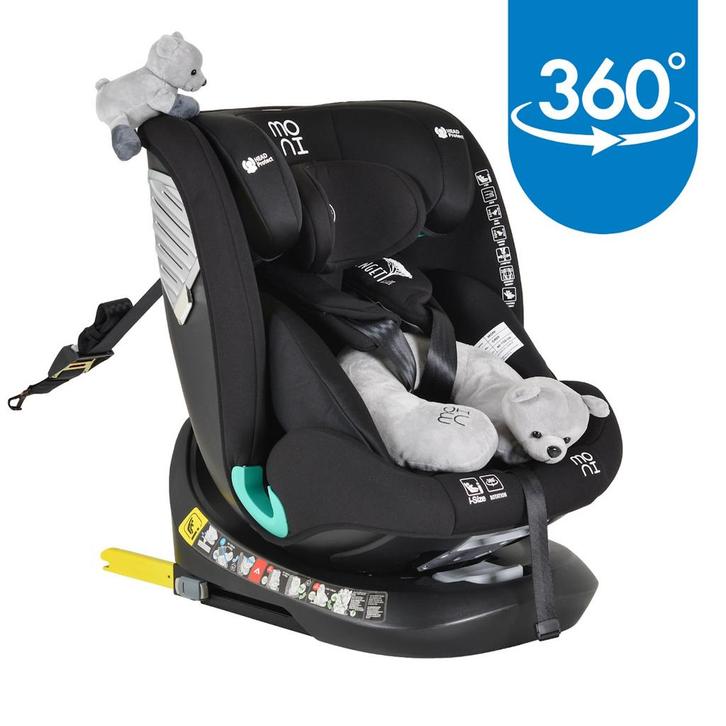 Moni Serengeti Black 40-150 cm i-Size 360° Autostoel, Kinderen en Baby's, Autostoeltjes, Nieuw, Isofix, 15 t/m 36 kg, Verzenden