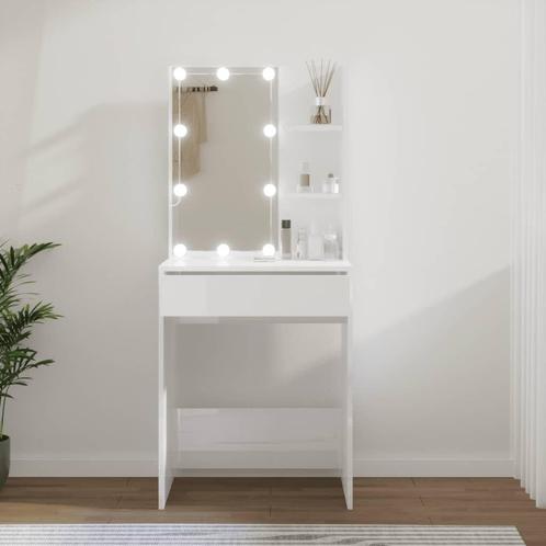 Kaptafel LED Wit - Retourdeal - 60x40x140 cm - 35% Korting, Huis en Inrichting, Tafels | Kaptafels, Nieuw, Hout, 100 tot 150 cm